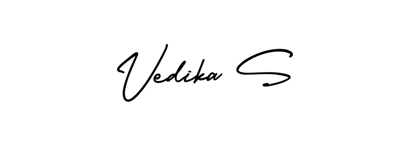 Use a signature maker to create a handwritten signature online. With this signature software, you can design (AmerikaSignatureDemo-Regular) your own signature for name Vedika S. Vedika S signature style 3 images and pictures png