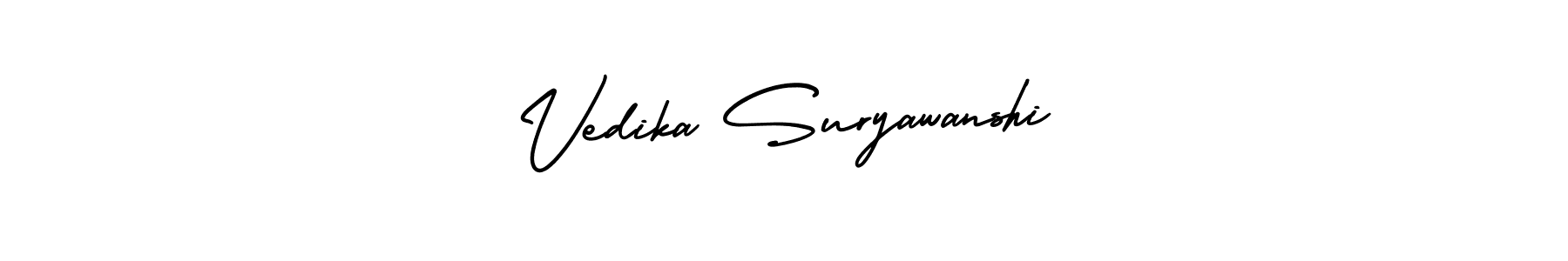 The best way (AmerikaSignatureDemo-Regular) to make a short signature is to pick only two or three words in your name. The name Vedika Suryawanshi include a total of six letters. For converting this name. Vedika Suryawanshi signature style 3 images and pictures png