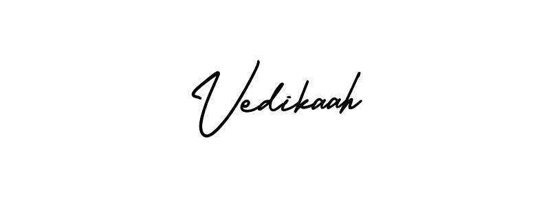 How to make Vedikaah name signature. Use AmerikaSignatureDemo-Regular style for creating short signs online. This is the latest handwritten sign. Vedikaah signature style 3 images and pictures png