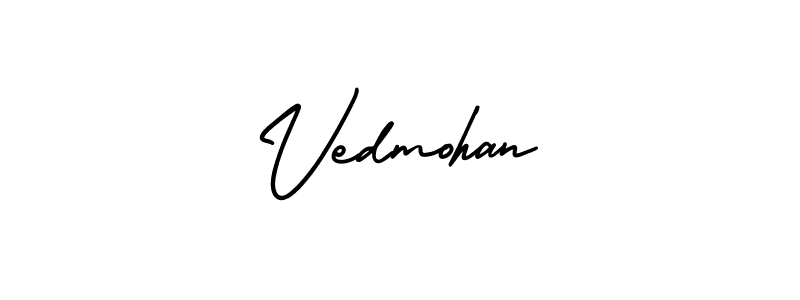 Design your own signature with our free online signature maker. With this signature software, you can create a handwritten (AmerikaSignatureDemo-Regular) signature for name Vedmohan. Vedmohan signature style 3 images and pictures png