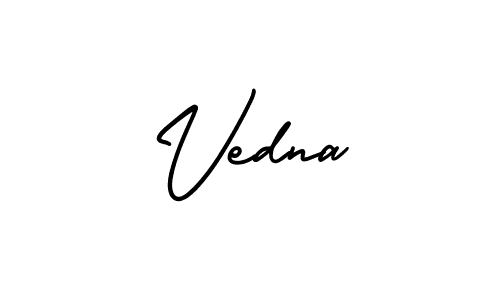 Vedna stylish signature style. Best Handwritten Sign (AmerikaSignatureDemo-Regular) for my name. Handwritten Signature Collection Ideas for my name Vedna. Vedna signature style 3 images and pictures png