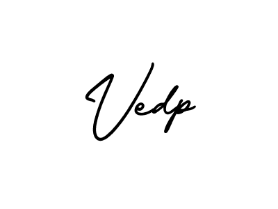 Use a signature maker to create a handwritten signature online. With this signature software, you can design (AmerikaSignatureDemo-Regular) your own signature for name Vedp. Vedp signature style 3 images and pictures png