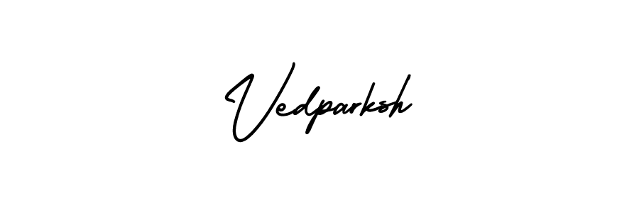 It looks lik you need a new signature style for name Vedparksh. Design unique handwritten (AmerikaSignatureDemo-Regular) signature with our free signature maker in just a few clicks. Vedparksh signature style 3 images and pictures png