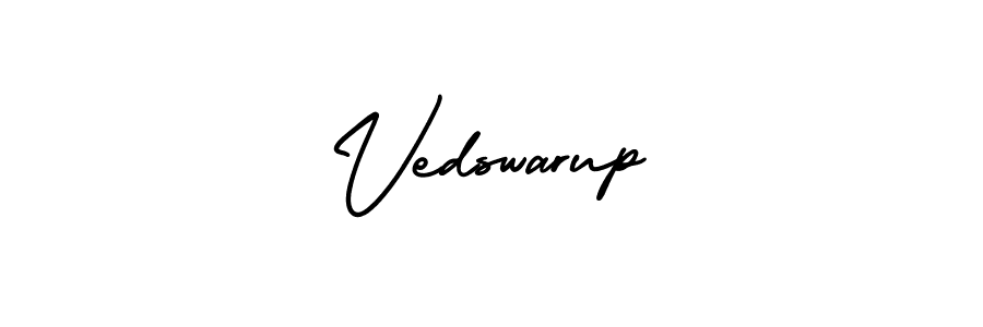 How to Draw Vedswarup signature style? AmerikaSignatureDemo-Regular is a latest design signature styles for name Vedswarup. Vedswarup signature style 3 images and pictures png