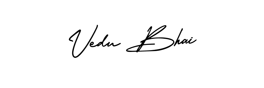 Vedu Bhai stylish signature style. Best Handwritten Sign (AmerikaSignatureDemo-Regular) for my name. Handwritten Signature Collection Ideas for my name Vedu Bhai. Vedu Bhai signature style 3 images and pictures png