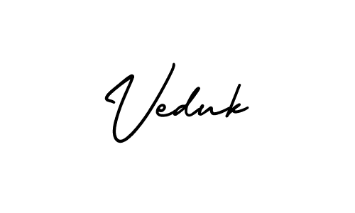 You should practise on your own different ways (AmerikaSignatureDemo-Regular) to write your name (Veduk) in signature. don't let someone else do it for you. Veduk signature style 3 images and pictures png