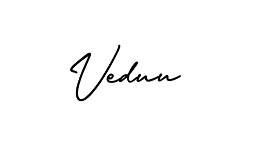 Veduu stylish signature style. Best Handwritten Sign (AmerikaSignatureDemo-Regular) for my name. Handwritten Signature Collection Ideas for my name Veduu. Veduu signature style 3 images and pictures png