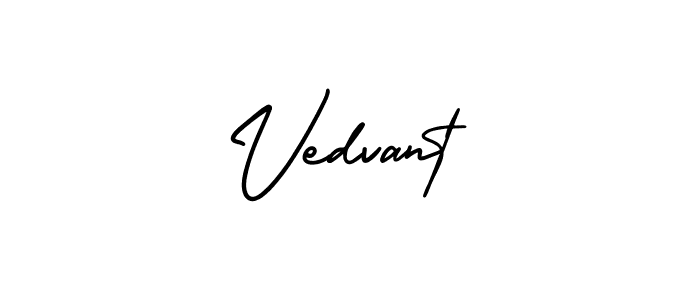 Design your own signature with our free online signature maker. With this signature software, you can create a handwritten (AmerikaSignatureDemo-Regular) signature for name Vedvant. Vedvant signature style 3 images and pictures png