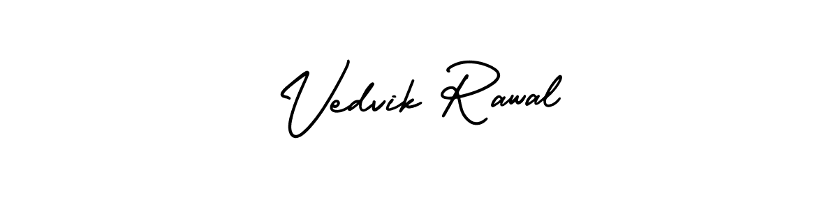 Best and Professional Signature Style for Vedvik Rawal. AmerikaSignatureDemo-Regular Best Signature Style Collection. Vedvik Rawal signature style 3 images and pictures png