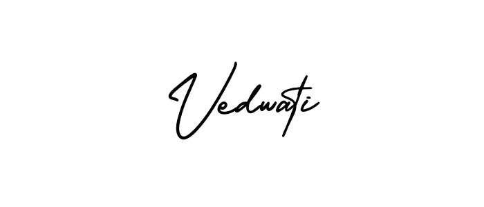 if you are searching for the best signature style for your name Vedwati. so please give up your signature search. here we have designed multiple signature styles  using AmerikaSignatureDemo-Regular. Vedwati signature style 3 images and pictures png