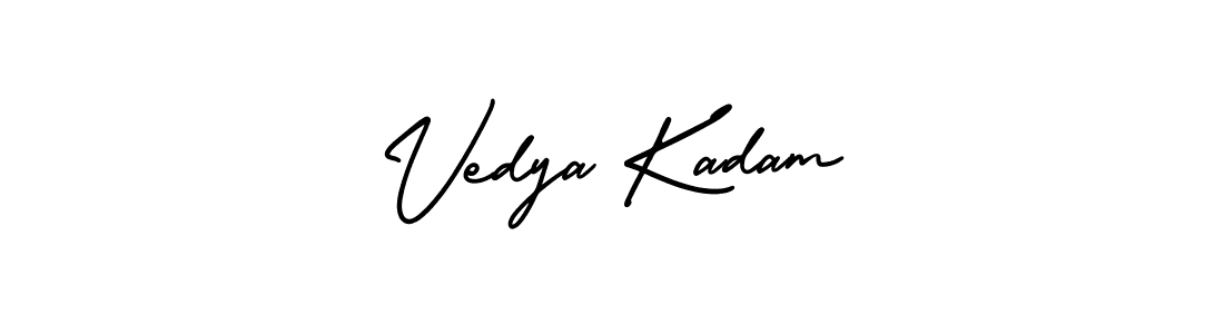 Similarly AmerikaSignatureDemo-Regular is the best handwritten signature design. Signature creator online .You can use it as an online autograph creator for name Vedya Kadam. Vedya Kadam signature style 3 images and pictures png