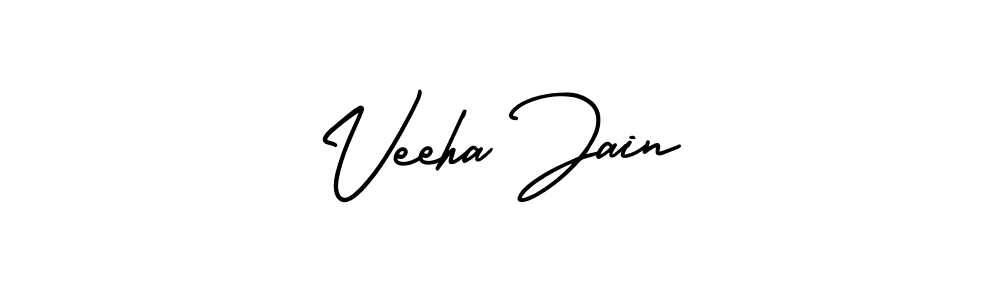 How to make Veeha Jain signature? AmerikaSignatureDemo-Regular is a professional autograph style. Create handwritten signature for Veeha Jain name. Veeha Jain signature style 3 images and pictures png