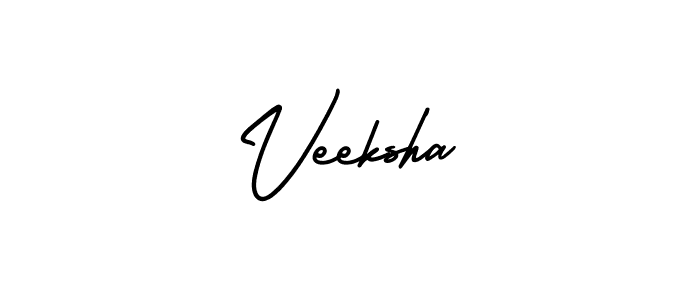 How to make Veeksha name signature. Use AmerikaSignatureDemo-Regular style for creating short signs online. This is the latest handwritten sign. Veeksha signature style 3 images and pictures png