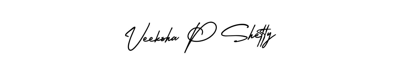 How to make Veeksha P Shetty name signature. Use AmerikaSignatureDemo-Regular style for creating short signs online. This is the latest handwritten sign. Veeksha P Shetty signature style 3 images and pictures png