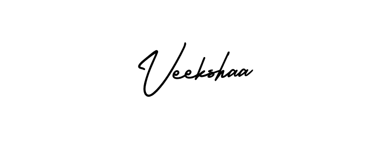 if you are searching for the best signature style for your name Veekshaa. so please give up your signature search. here we have designed multiple signature styles  using AmerikaSignatureDemo-Regular. Veekshaa signature style 3 images and pictures png
