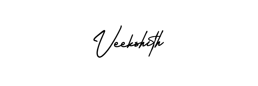 if you are searching for the best signature style for your name Veekshith. so please give up your signature search. here we have designed multiple signature styles  using AmerikaSignatureDemo-Regular. Veekshith signature style 3 images and pictures png