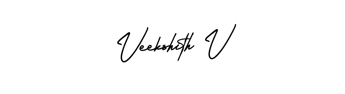 How to Draw Veekshith V signature style? AmerikaSignatureDemo-Regular is a latest design signature styles for name Veekshith V. Veekshith V signature style 3 images and pictures png
