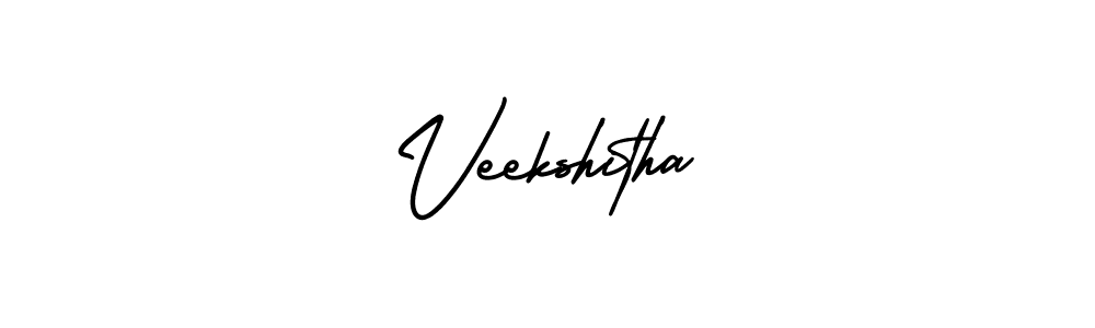 Use a signature maker to create a handwritten signature online. With this signature software, you can design (AmerikaSignatureDemo-Regular) your own signature for name Veekshitha. Veekshitha signature style 3 images and pictures png