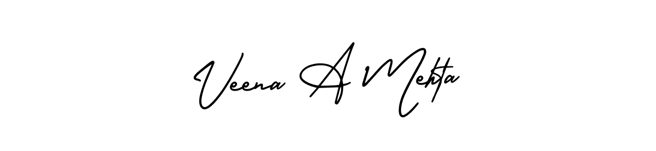 How to Draw Veena A Mehta signature style? AmerikaSignatureDemo-Regular is a latest design signature styles for name Veena A Mehta. Veena A Mehta signature style 3 images and pictures png