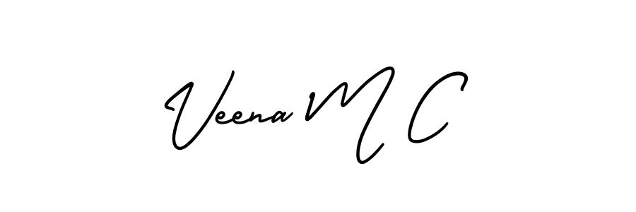 How to make Veena M C signature? AmerikaSignatureDemo-Regular is a professional autograph style. Create handwritten signature for Veena M C name. Veena M C signature style 3 images and pictures png