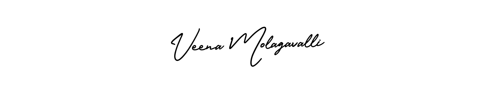 Use a signature maker to create a handwritten signature online. With this signature software, you can design (AmerikaSignatureDemo-Regular) your own signature for name Veena Molagavalli. Veena Molagavalli signature style 3 images and pictures png