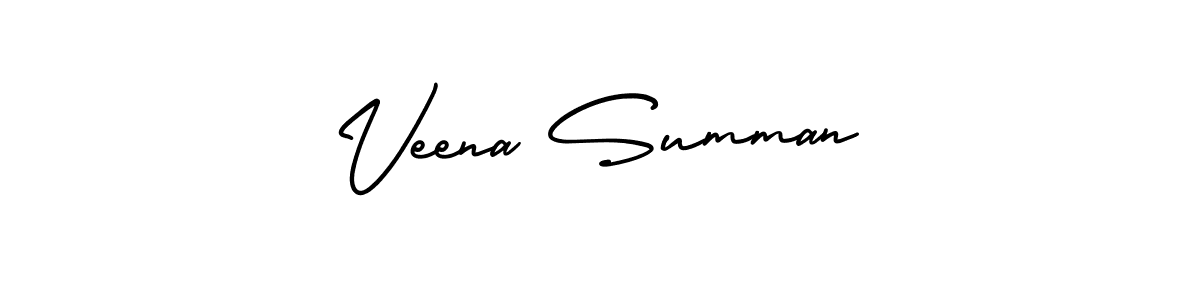 Design your own signature with our free online signature maker. With this signature software, you can create a handwritten (AmerikaSignatureDemo-Regular) signature for name Veena Summan. Veena Summan signature style 3 images and pictures png