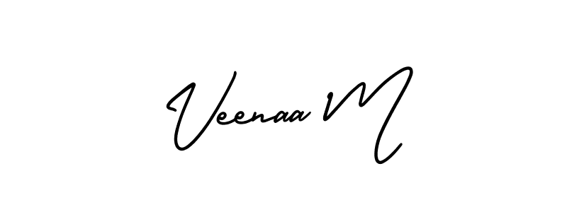 Also we have Veenaa M name is the best signature style. Create professional handwritten signature collection using AmerikaSignatureDemo-Regular autograph style. Veenaa M signature style 3 images and pictures png