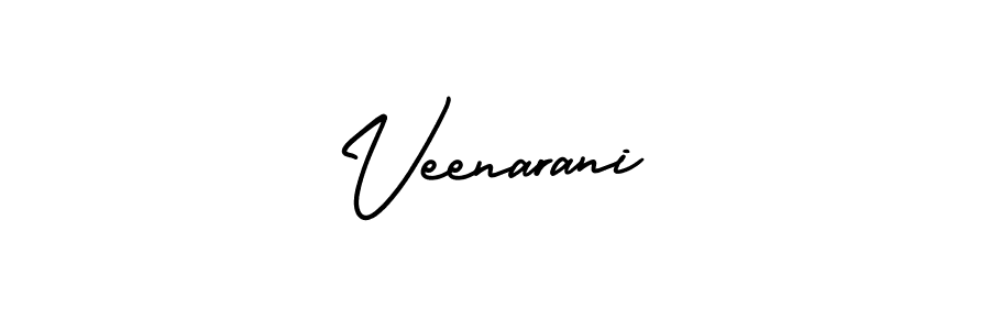 How to make Veenarani name signature. Use AmerikaSignatureDemo-Regular style for creating short signs online. This is the latest handwritten sign. Veenarani signature style 3 images and pictures png