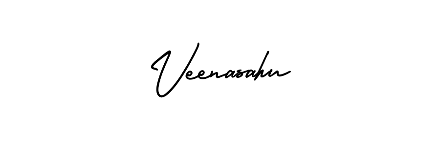 AmerikaSignatureDemo-Regular is a professional signature style that is perfect for those who want to add a touch of class to their signature. It is also a great choice for those who want to make their signature more unique. Get Veenasahu name to fancy signature for free. Veenasahu signature style 3 images and pictures png