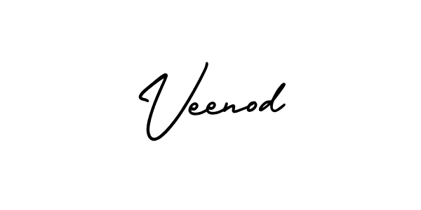 The best way (AmerikaSignatureDemo-Regular) to make a short signature is to pick only two or three words in your name. The name Veenod include a total of six letters. For converting this name. Veenod signature style 3 images and pictures png