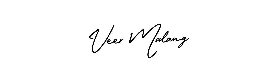 How to make Veer Malang name signature. Use AmerikaSignatureDemo-Regular style for creating short signs online. This is the latest handwritten sign. Veer Malang signature style 3 images and pictures png