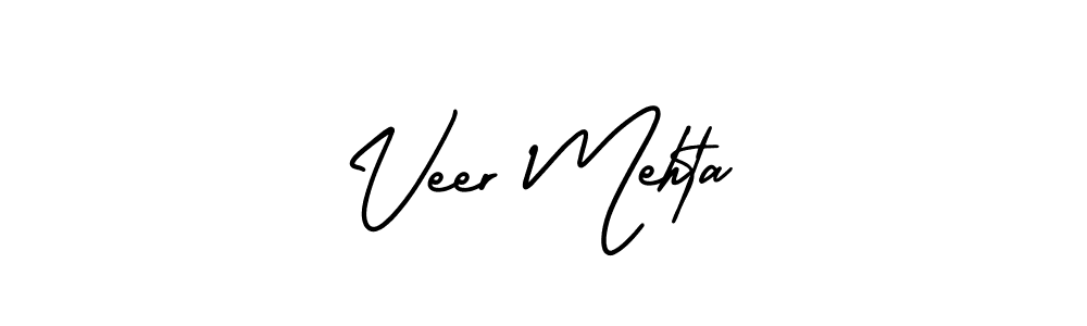 Make a beautiful signature design for name Veer Mehta. With this signature (AmerikaSignatureDemo-Regular) style, you can create a handwritten signature for free. Veer Mehta signature style 3 images and pictures png