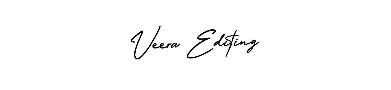 The best way (AmerikaSignatureDemo-Regular) to make a short signature is to pick only two or three words in your name. The name Veera Editing include a total of six letters. For converting this name. Veera Editing signature style 3 images and pictures png