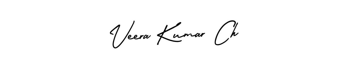 The best way (AmerikaSignatureDemo-Regular) to make a short signature is to pick only two or three words in your name. The name Veera Kumar Ch include a total of six letters. For converting this name. Veera Kumar Ch signature style 3 images and pictures png