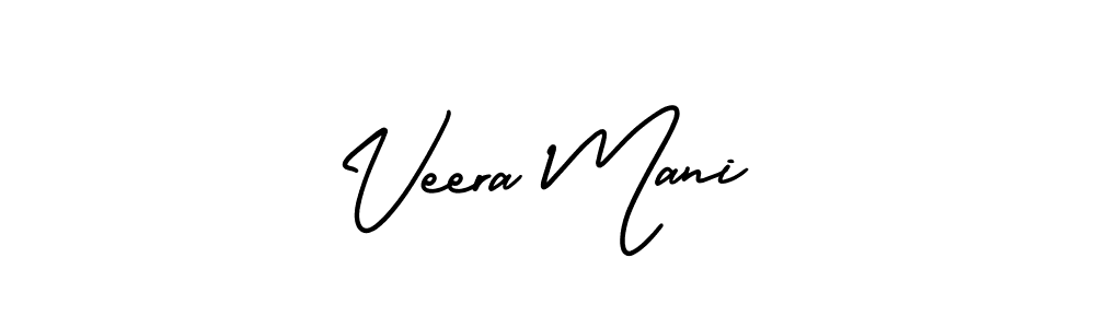 How to make Veera Mani name signature. Use AmerikaSignatureDemo-Regular style for creating short signs online. This is the latest handwritten sign. Veera Mani signature style 3 images and pictures png