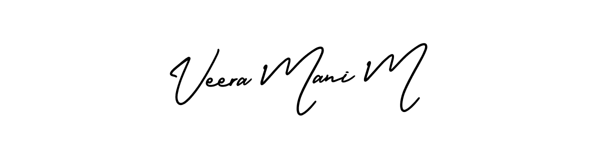 Veera Mani M stylish signature style. Best Handwritten Sign (AmerikaSignatureDemo-Regular) for my name. Handwritten Signature Collection Ideas for my name Veera Mani M. Veera Mani M signature style 3 images and pictures png