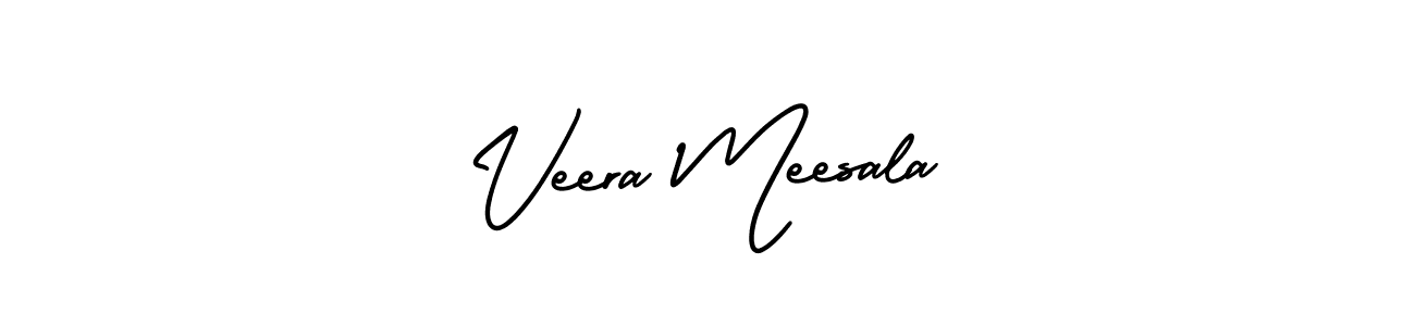 This is the best signature style for the Veera Meesala name. Also you like these signature font (AmerikaSignatureDemo-Regular). Mix name signature. Veera Meesala signature style 3 images and pictures png