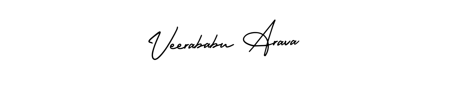 Create a beautiful signature design for name Veerababu Arava. With this signature (AmerikaSignatureDemo-Regular) fonts, you can make a handwritten signature for free. Veerababu Arava signature style 3 images and pictures png