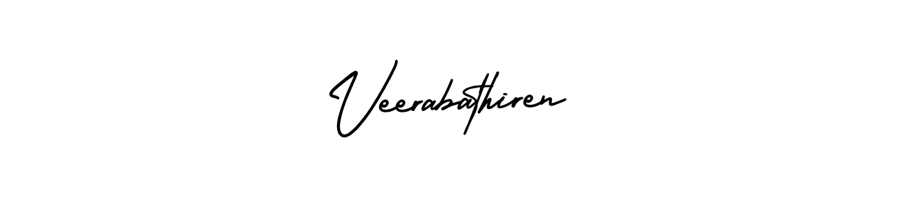 Veerabathiren stylish signature style. Best Handwritten Sign (AmerikaSignatureDemo-Regular) for my name. Handwritten Signature Collection Ideas for my name Veerabathiren. Veerabathiren signature style 3 images and pictures png