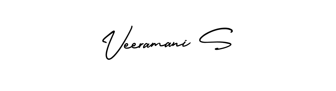 It looks lik you need a new signature style for name Veeramani S. Design unique handwritten (AmerikaSignatureDemo-Regular) signature with our free signature maker in just a few clicks. Veeramani S signature style 3 images and pictures png