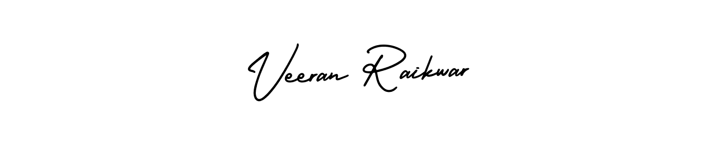 if you are searching for the best signature style for your name Veeran Raikwar. so please give up your signature search. here we have designed multiple signature styles  using AmerikaSignatureDemo-Regular. Veeran Raikwar signature style 3 images and pictures png