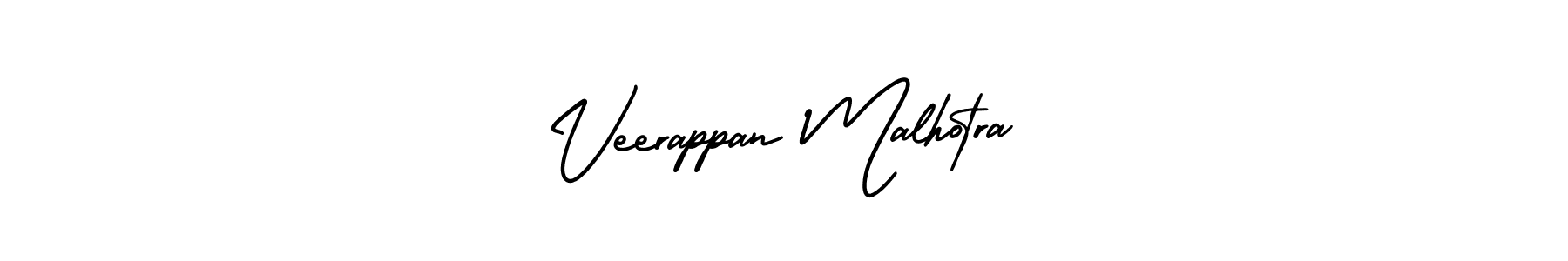 The best way (AmerikaSignatureDemo-Regular) to make a short signature is to pick only two or three words in your name. The name Veerappan Malhotra include a total of six letters. For converting this name. Veerappan Malhotra signature style 3 images and pictures png