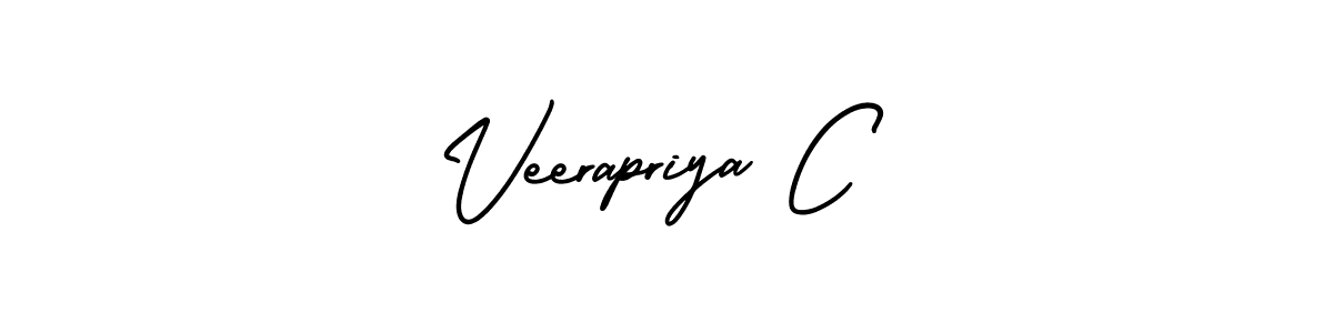 Design your own signature with our free online signature maker. With this signature software, you can create a handwritten (AmerikaSignatureDemo-Regular) signature for name Veerapriya C. Veerapriya C signature style 3 images and pictures png