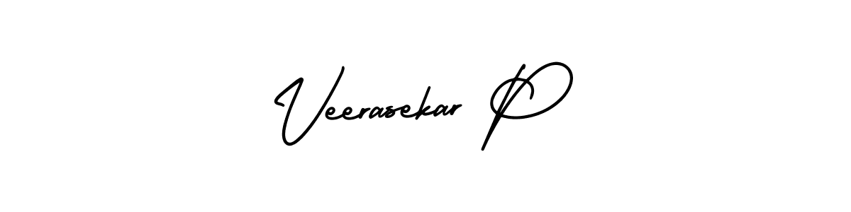 The best way (AmerikaSignatureDemo-Regular) to make a short signature is to pick only two or three words in your name. The name Veerasekar P include a total of six letters. For converting this name. Veerasekar P signature style 3 images and pictures png