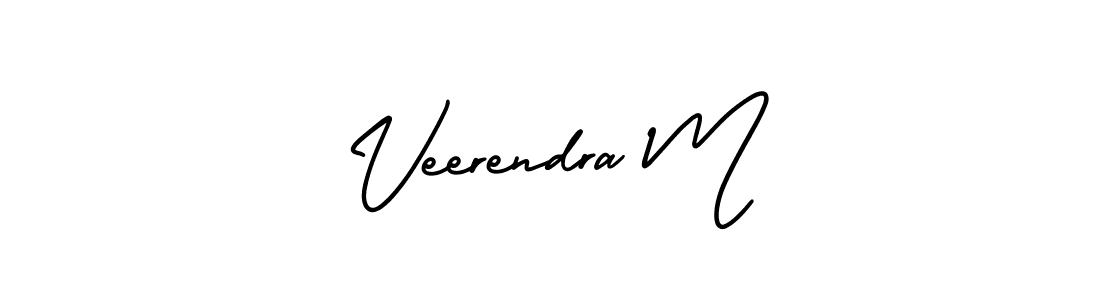 This is the best signature style for the Veerendra M name. Also you like these signature font (AmerikaSignatureDemo-Regular). Mix name signature. Veerendra M signature style 3 images and pictures png