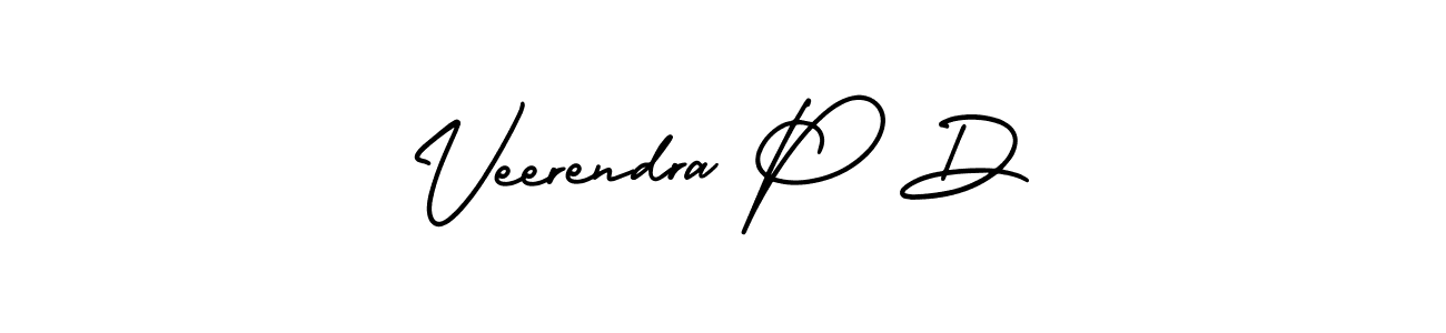 How to make Veerendra P D name signature. Use AmerikaSignatureDemo-Regular style for creating short signs online. This is the latest handwritten sign. Veerendra P D signature style 3 images and pictures png