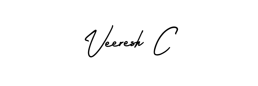 Use a signature maker to create a handwritten signature online. With this signature software, you can design (AmerikaSignatureDemo-Regular) your own signature for name Veeresh C. Veeresh C signature style 3 images and pictures png