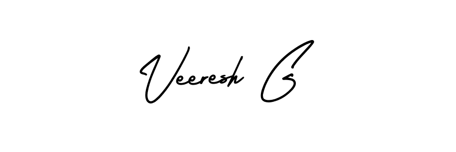 Make a beautiful signature design for name Veeresh G. With this signature (AmerikaSignatureDemo-Regular) style, you can create a handwritten signature for free. Veeresh G signature style 3 images and pictures png