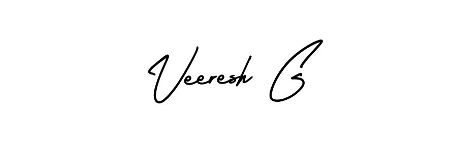 Make a beautiful signature design for name Veeresh G. With this signature (AmerikaSignatureDemo-Regular) style, you can create a handwritten signature for free. Veeresh G signature style 3 images and pictures png