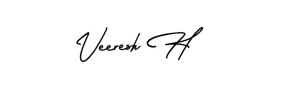 It looks lik you need a new signature style for name Veeresh H. Design unique handwritten (AmerikaSignatureDemo-Regular) signature with our free signature maker in just a few clicks. Veeresh H signature style 3 images and pictures png
